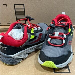 Saucony Wind Shield 3.0 Kids Sneakers - Red, Gray, and Yellow-Size 11-New